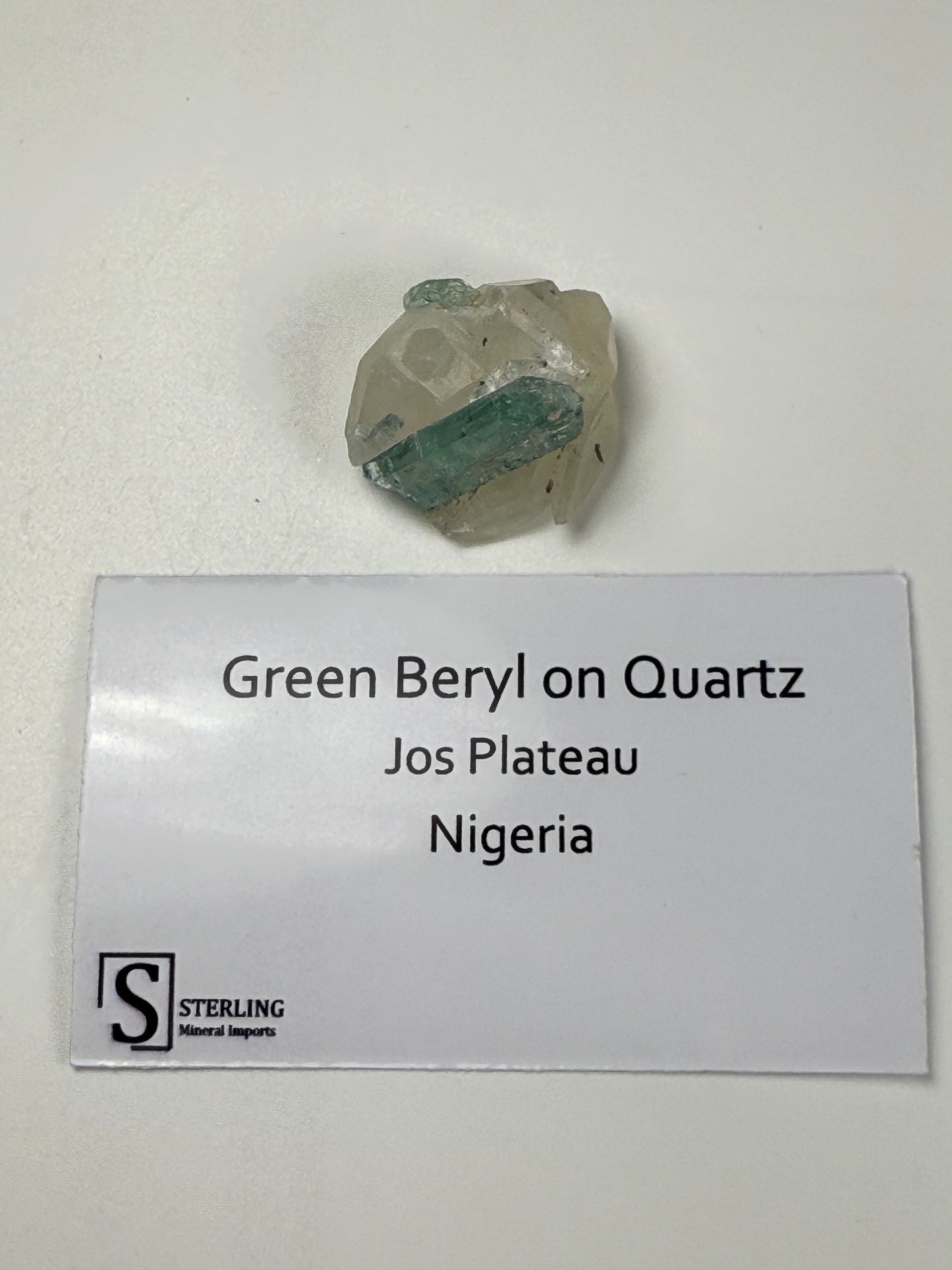 Green Beryl on Quartz