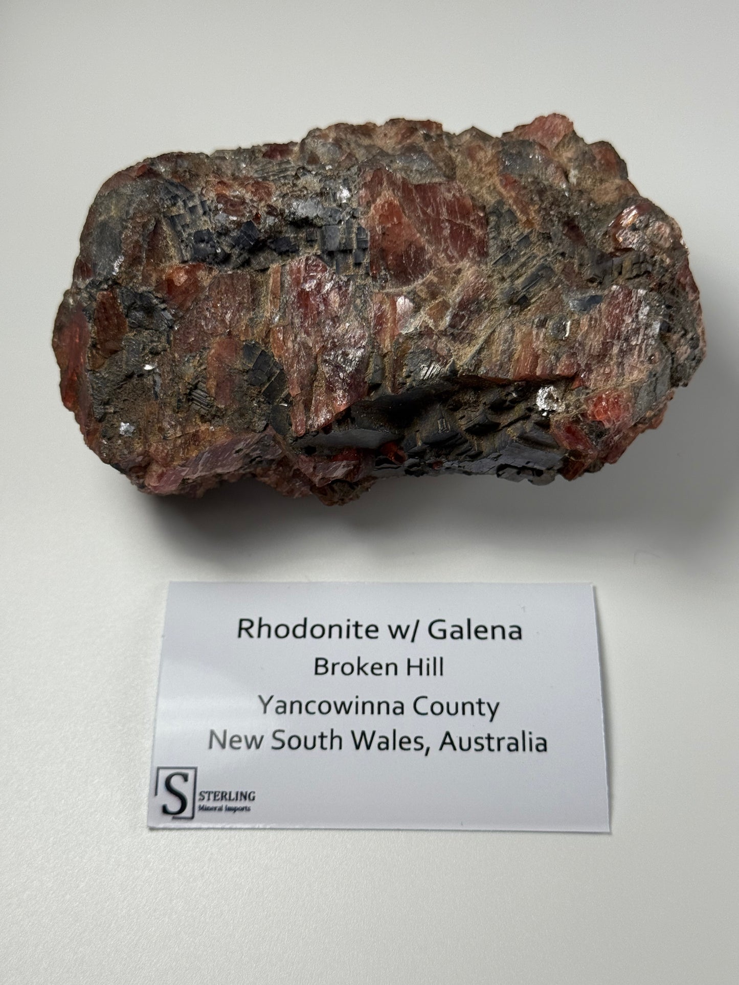 Rhodonite with Galena