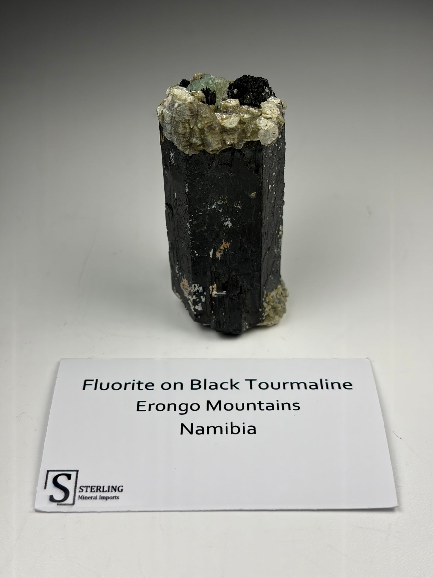 Fluorite on Black Tourmaline