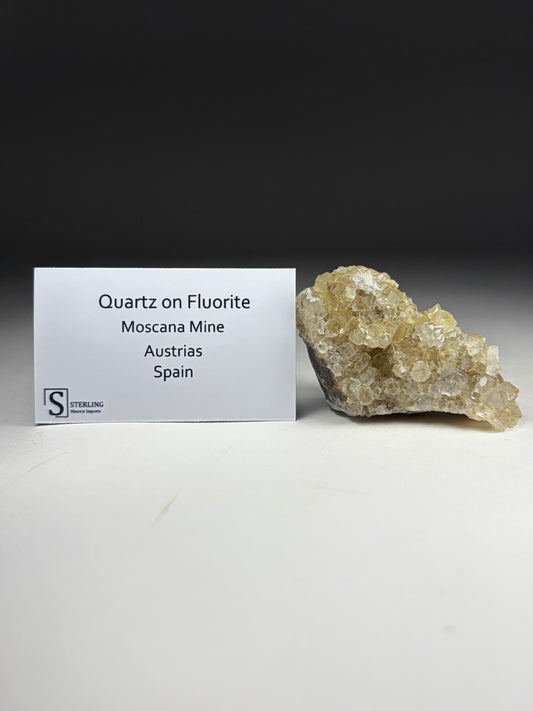 Quartz on Fluorite