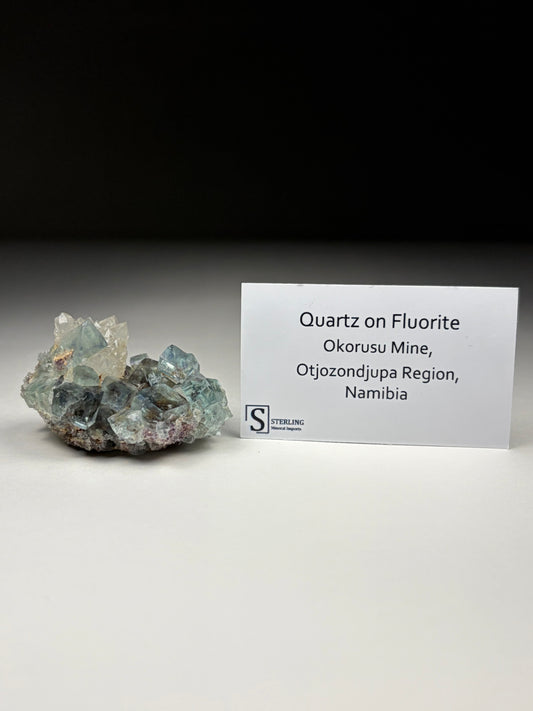 Quartz on Fluorite
