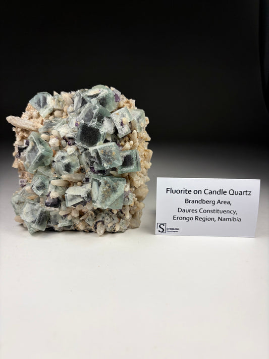Fluorite on Candle Quartz
