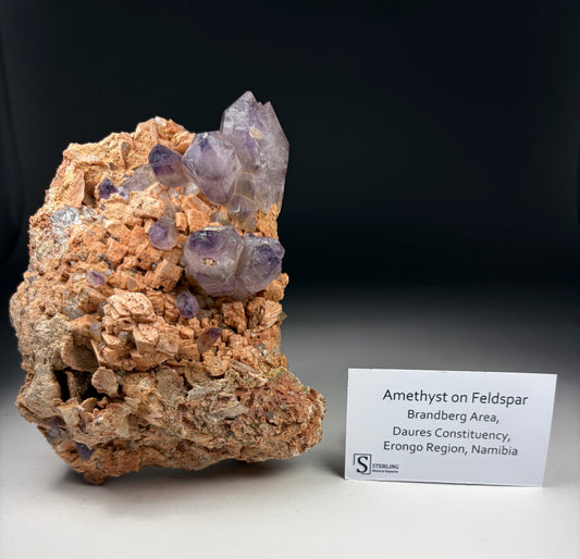 Amethyst on Feldspar