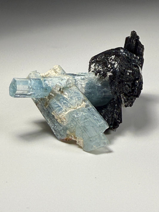 Aquamarine with Black Tourmaline