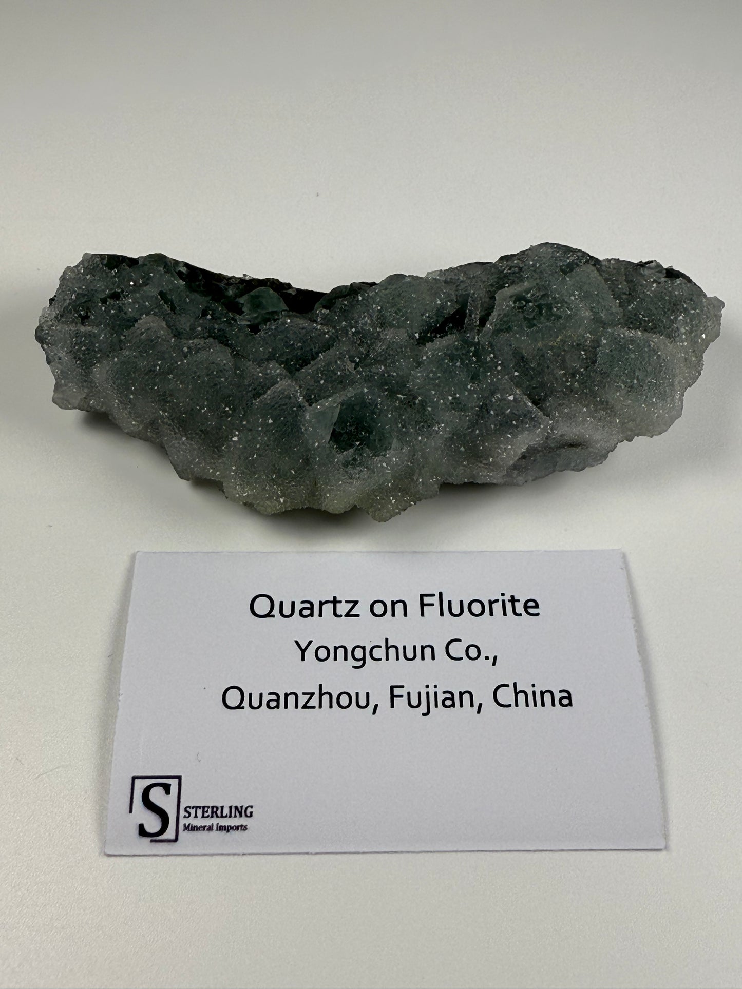 Quartz on Fluorite