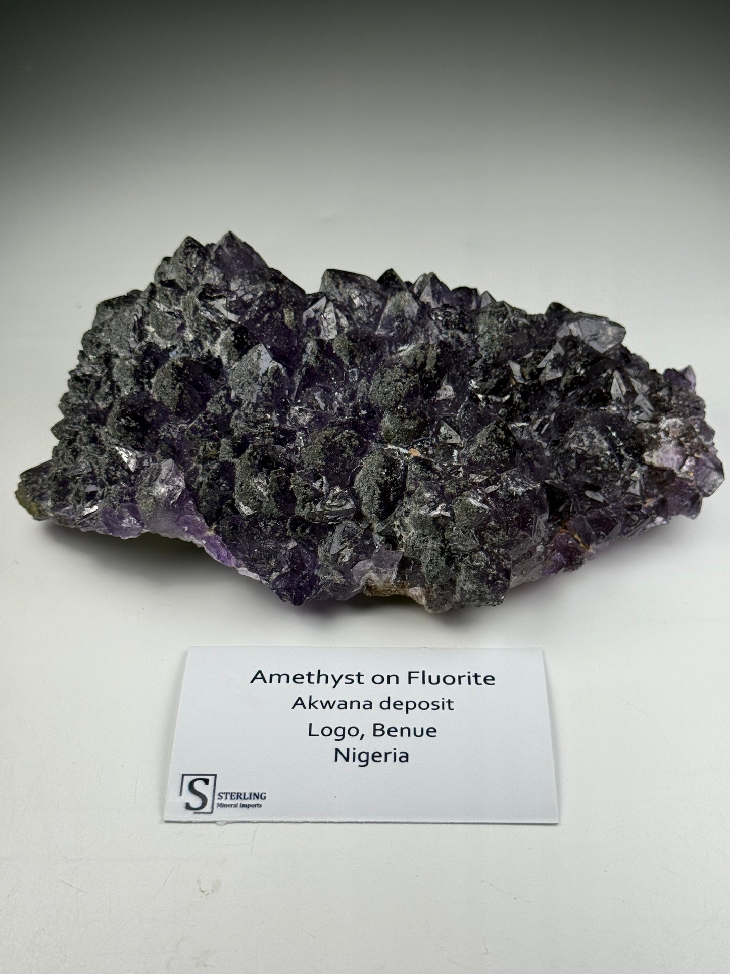 Amethyst on Fluorite
