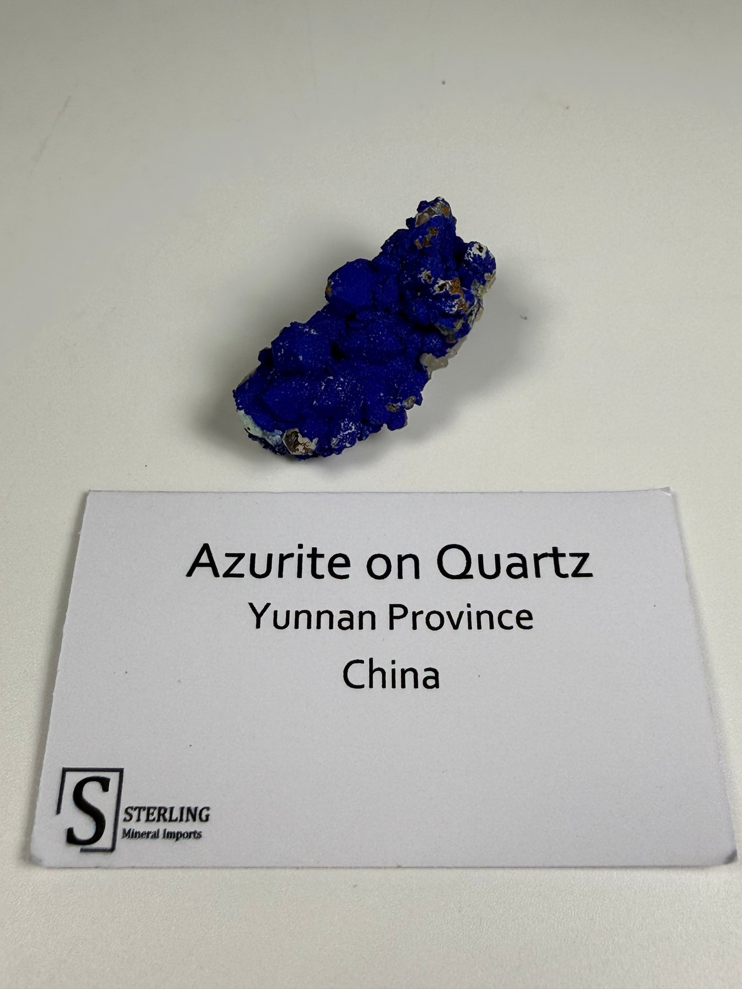 Azurite on Quartz