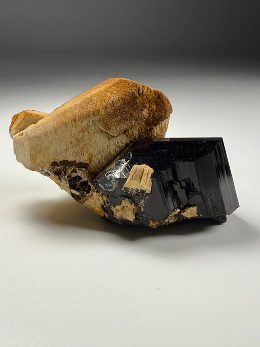 Black Tourmaline with Feldspar
