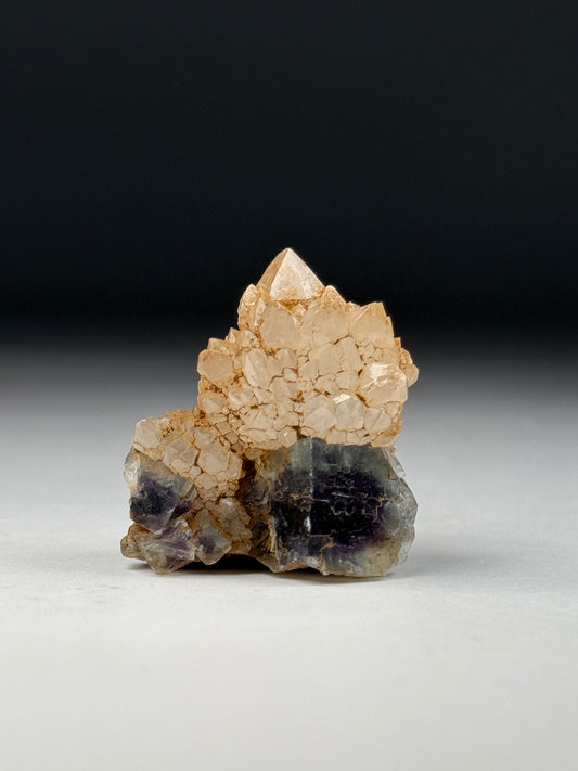 Quartz on Fluorite