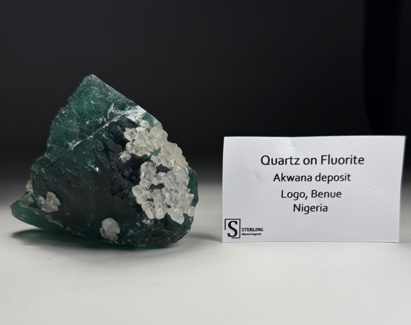 Quartz on Fluorite