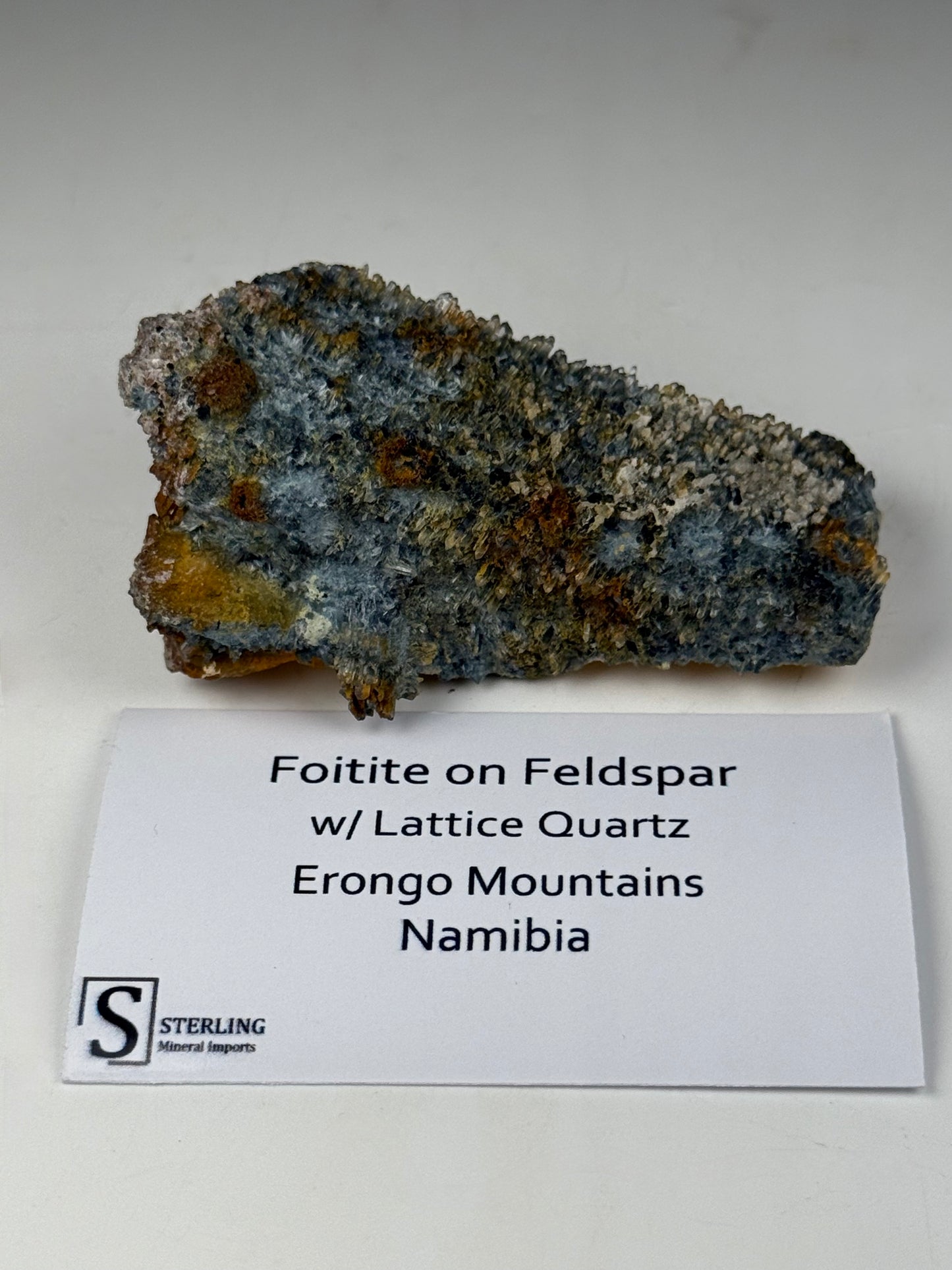 Foitite on Feldspar w/ Lattice Quartz