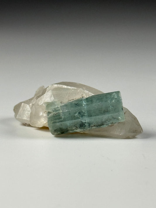 Green Beryl on Quartz