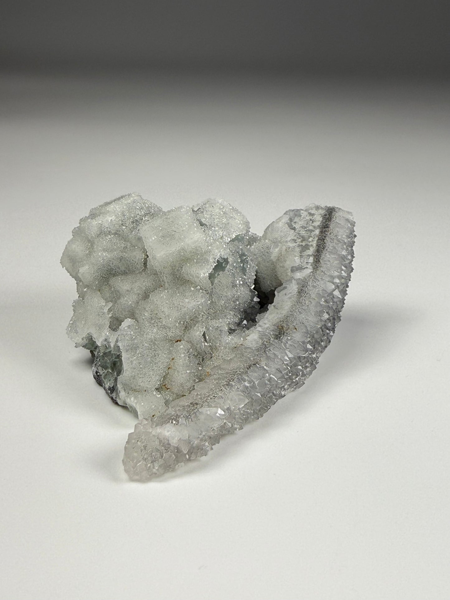Quartz on Fluorite