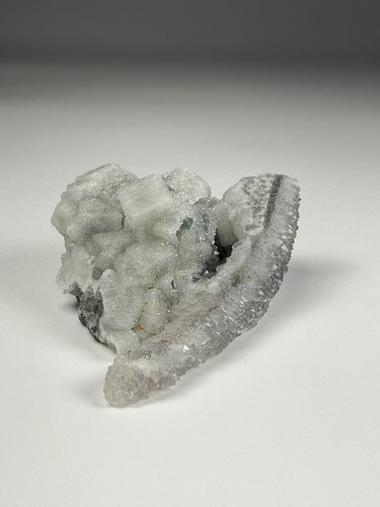 Quartz on Fluorite