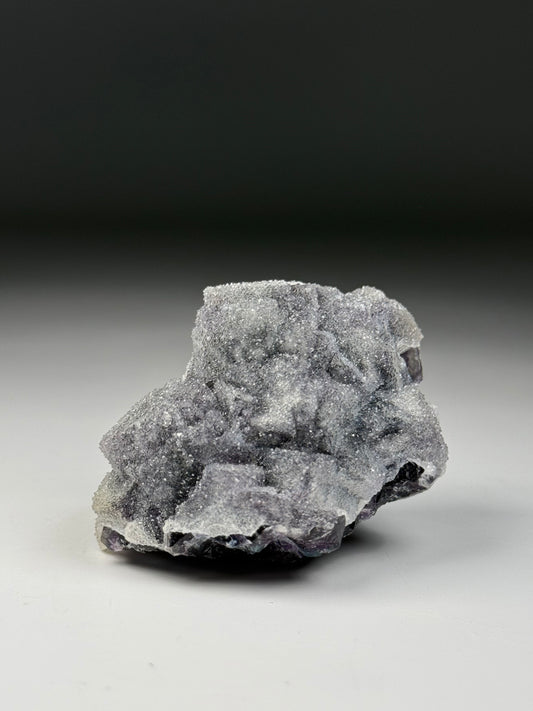 Quartz on Fluorite