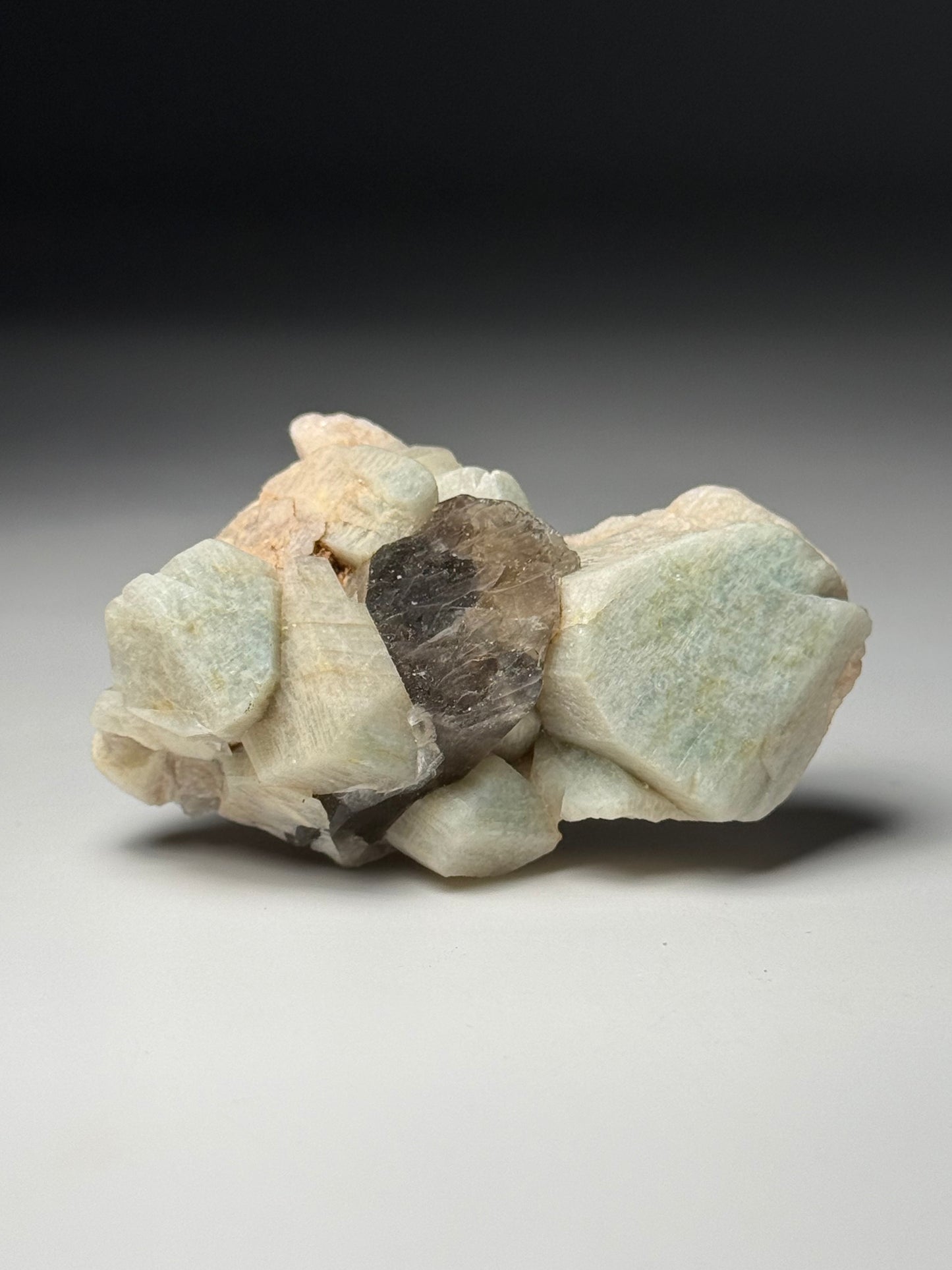 Amazonite w/smoky quartz