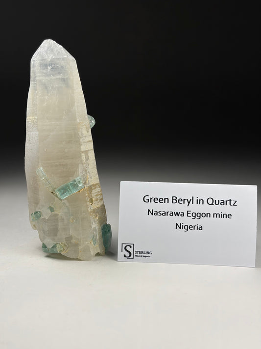 Green Beryl in Quartz