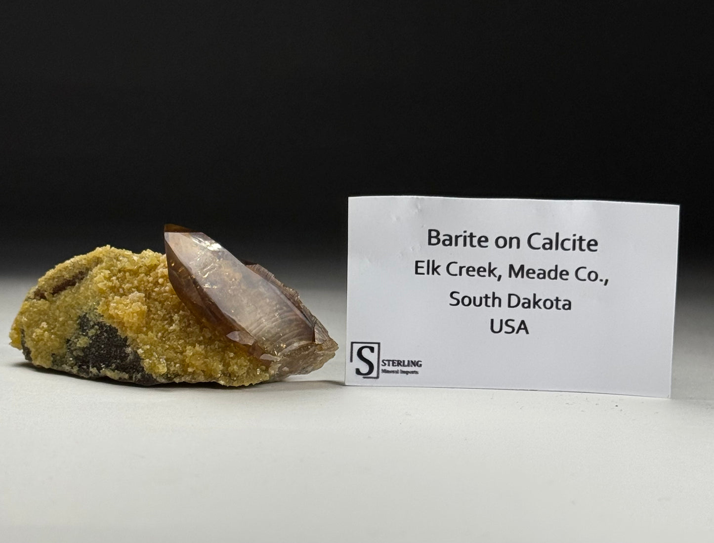 Barite on Calcite