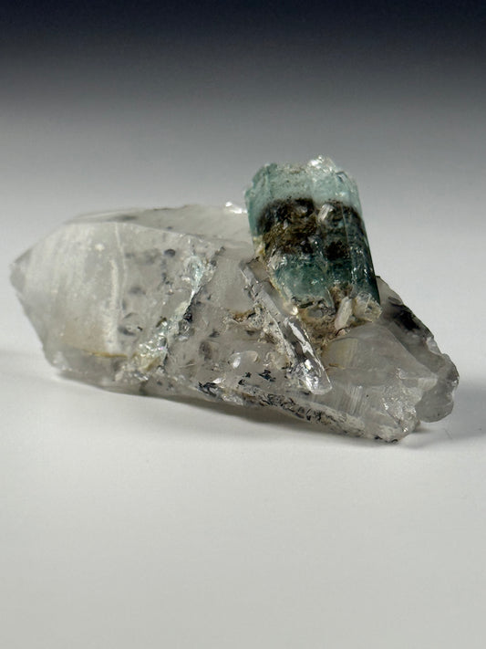 Green Beryl on Quartz