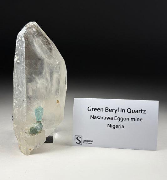 Green Beryl in Quartz