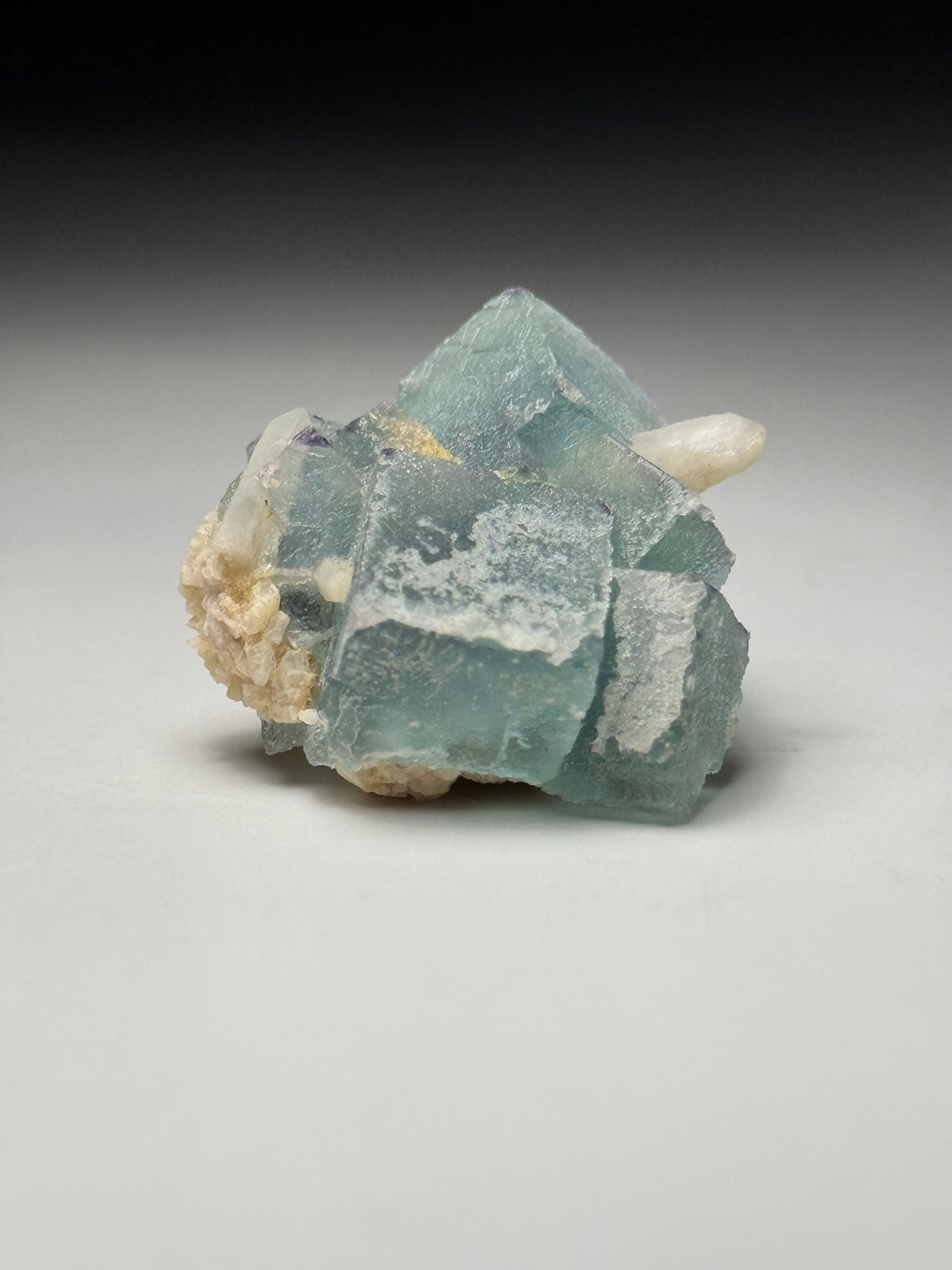Fluorite on Candle Quartz