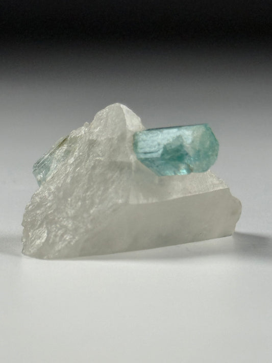 Green Beryl on Quartz