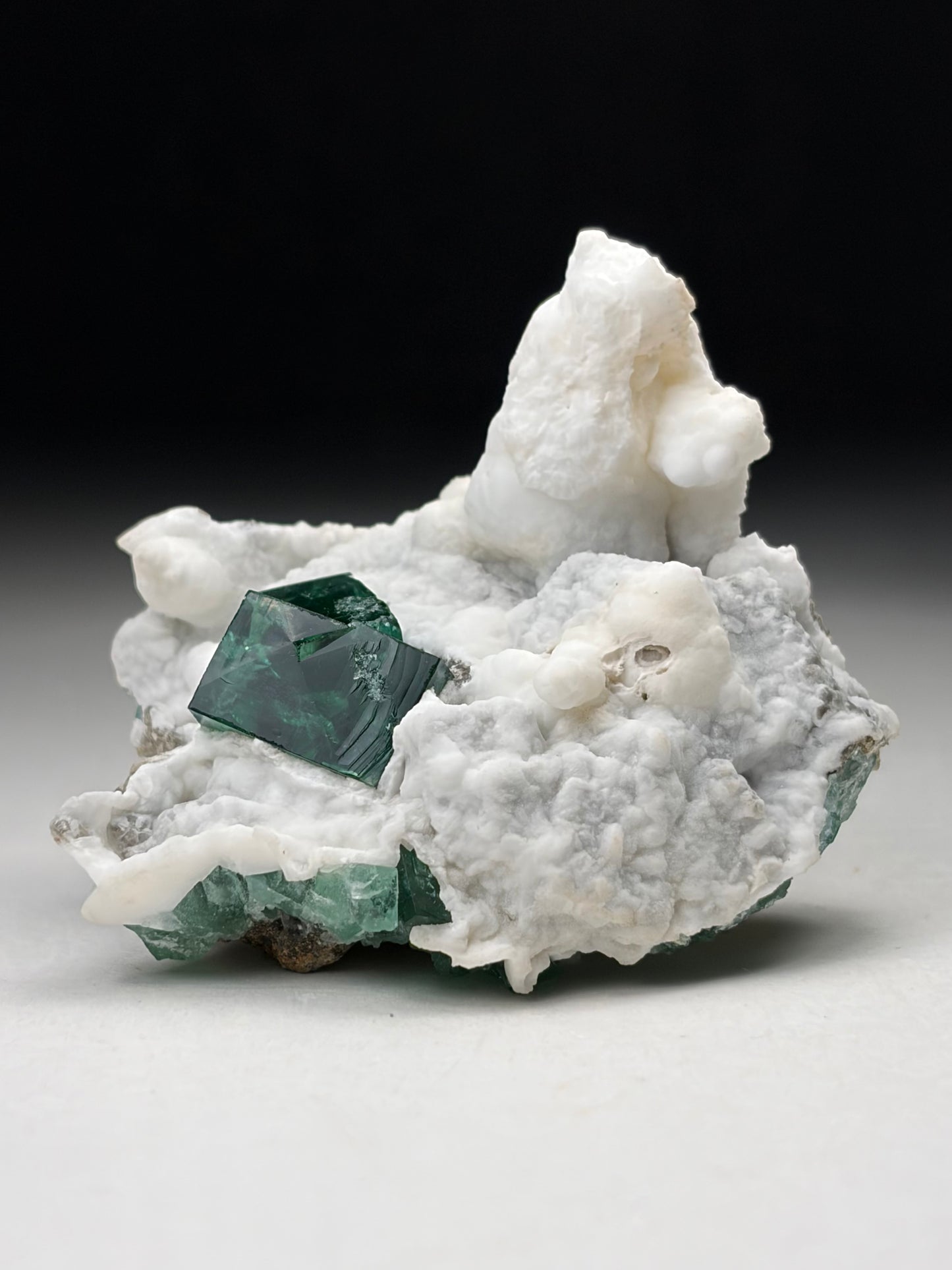 Fluorite w/ Aragonite-“Queen of Green”