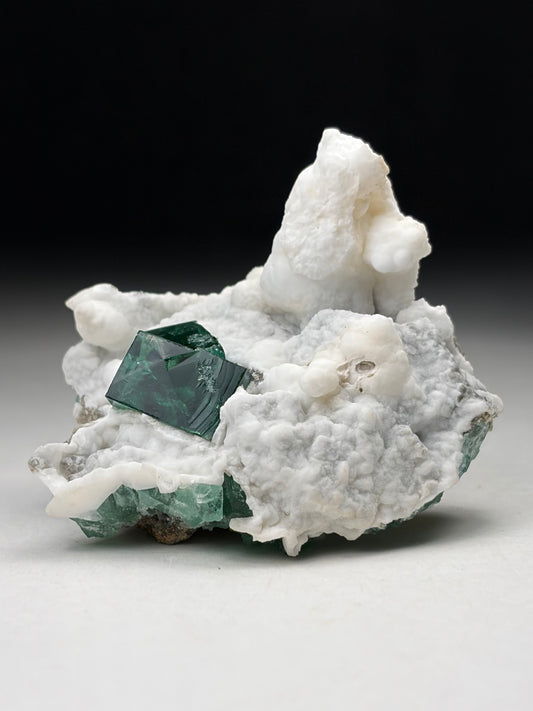 Fluorite w/ Aragonite-“Queen of Green”