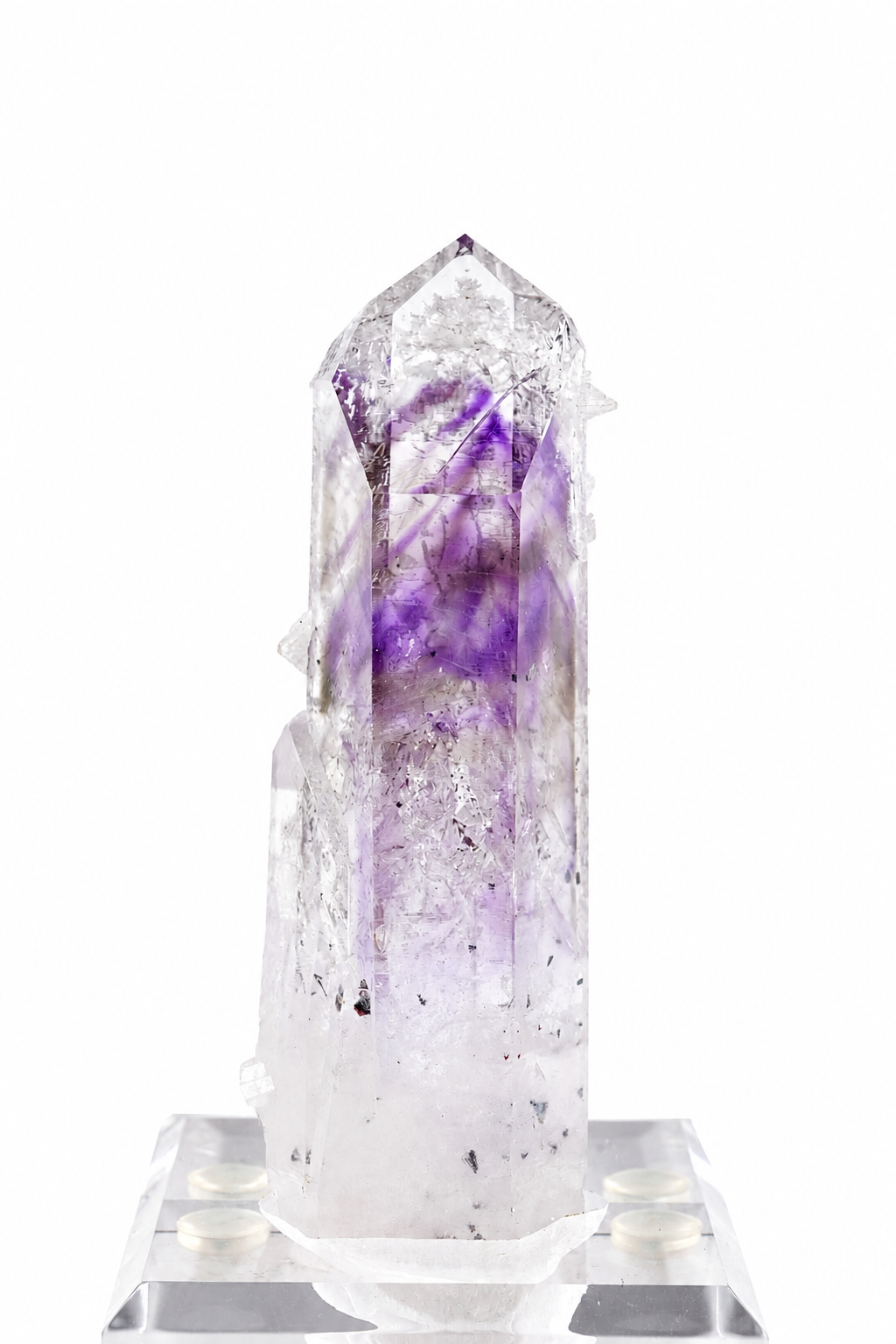 Amethyst w/ Analcime on Custom Stand