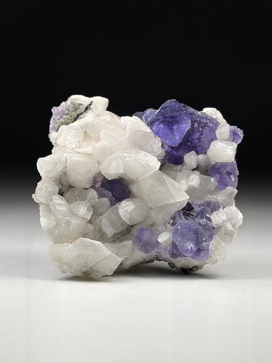 Calcite on Fluorite