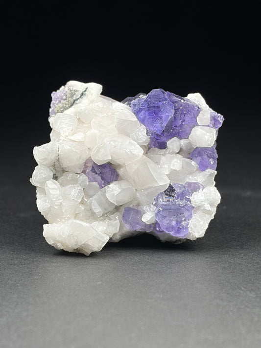 Calcite on Fluorite