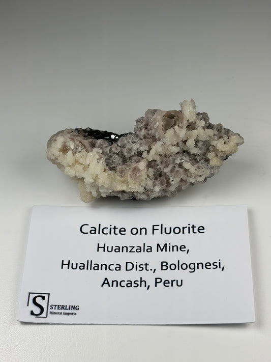 Calcite on Fluorite