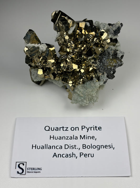 Quartz on Pyrite