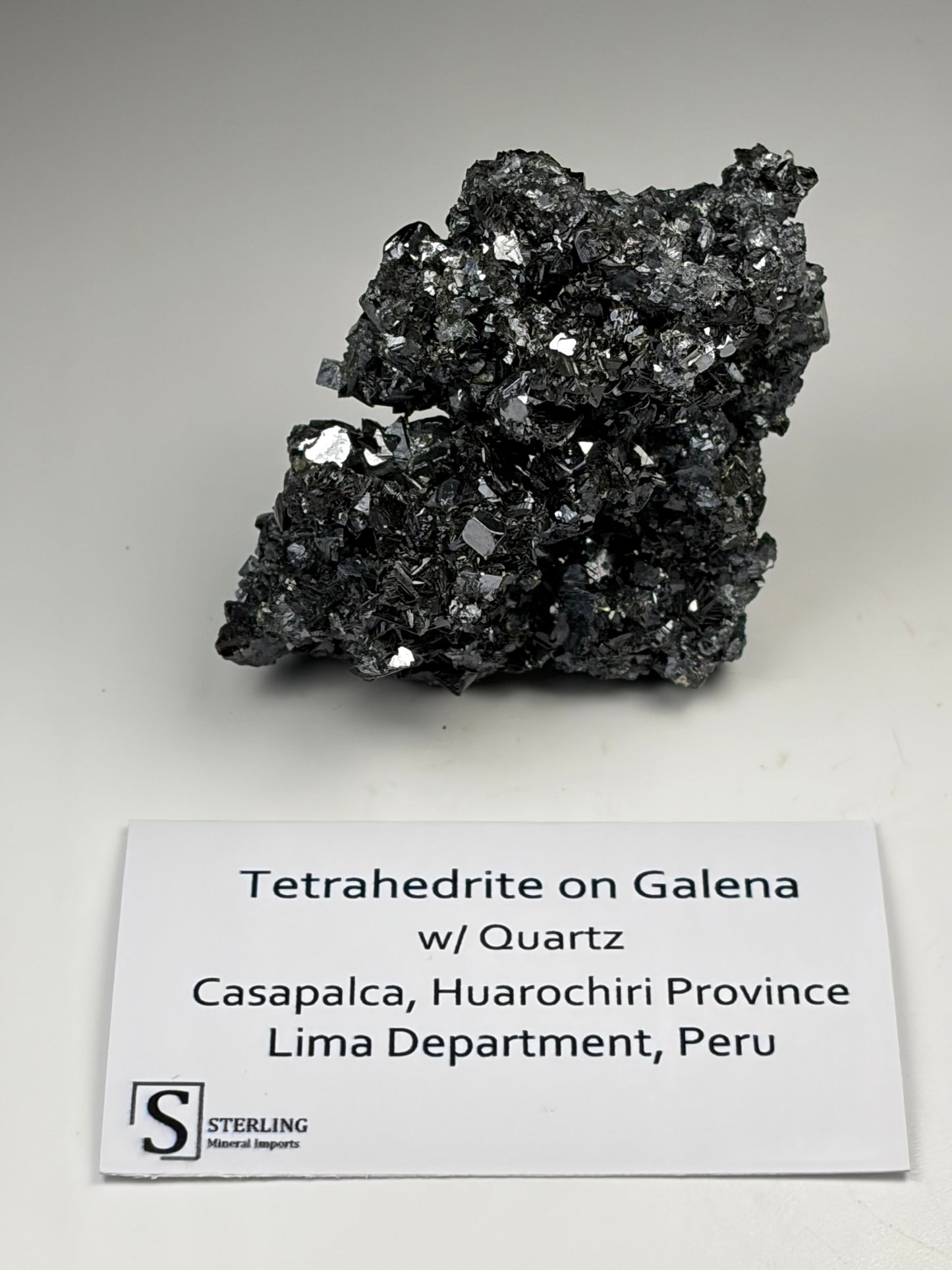 Tetrahedrite on Galena w/ Quartz