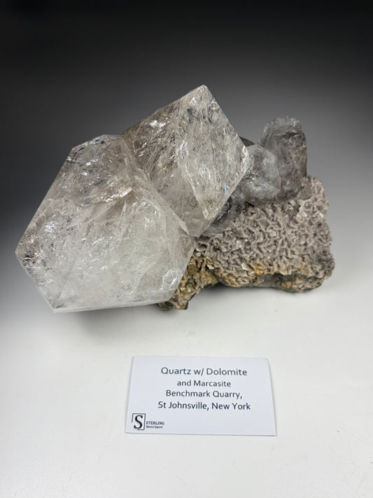 Quartz w/ Dolomite and Marcasite