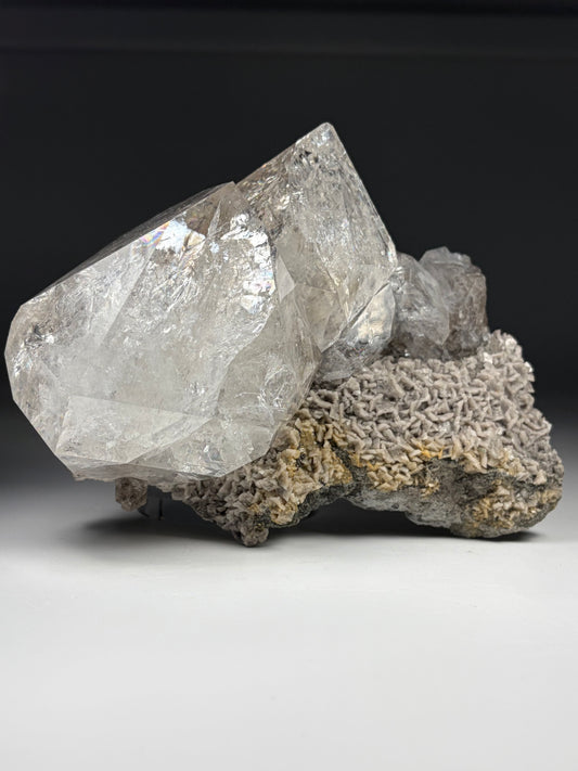 Quartz w/ Dolomite and Marcasite