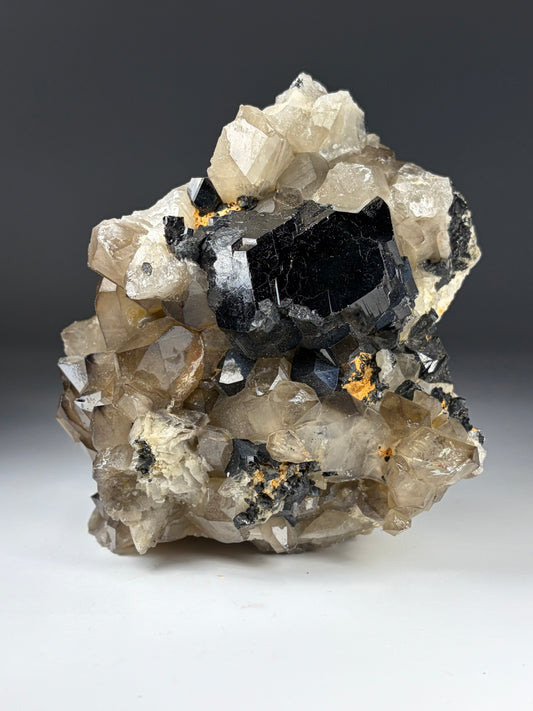 Black Tourmaline w/ Smoky Quartz