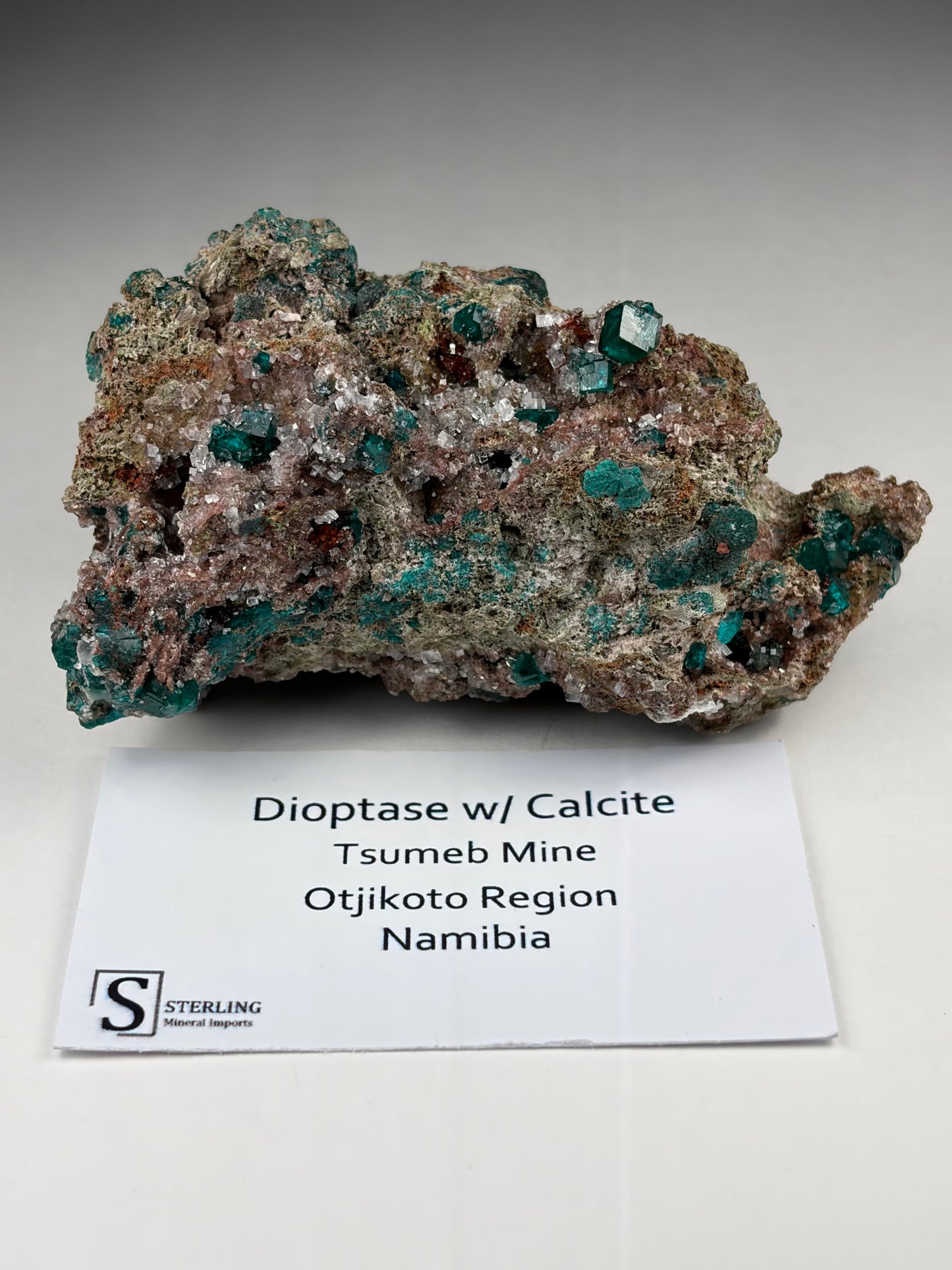 Dioptase w/ Calcite