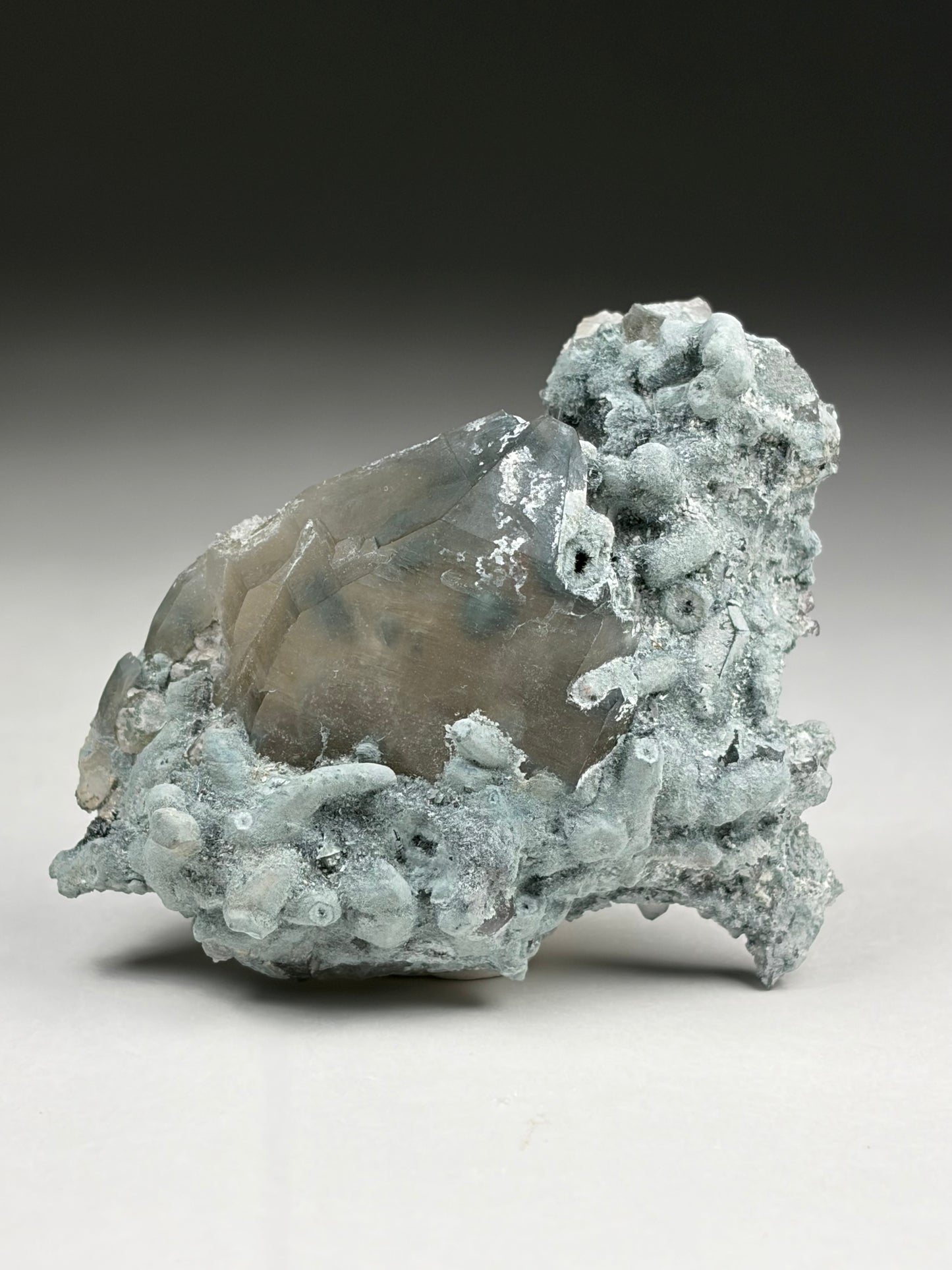 Foitite on Smoky Quartz