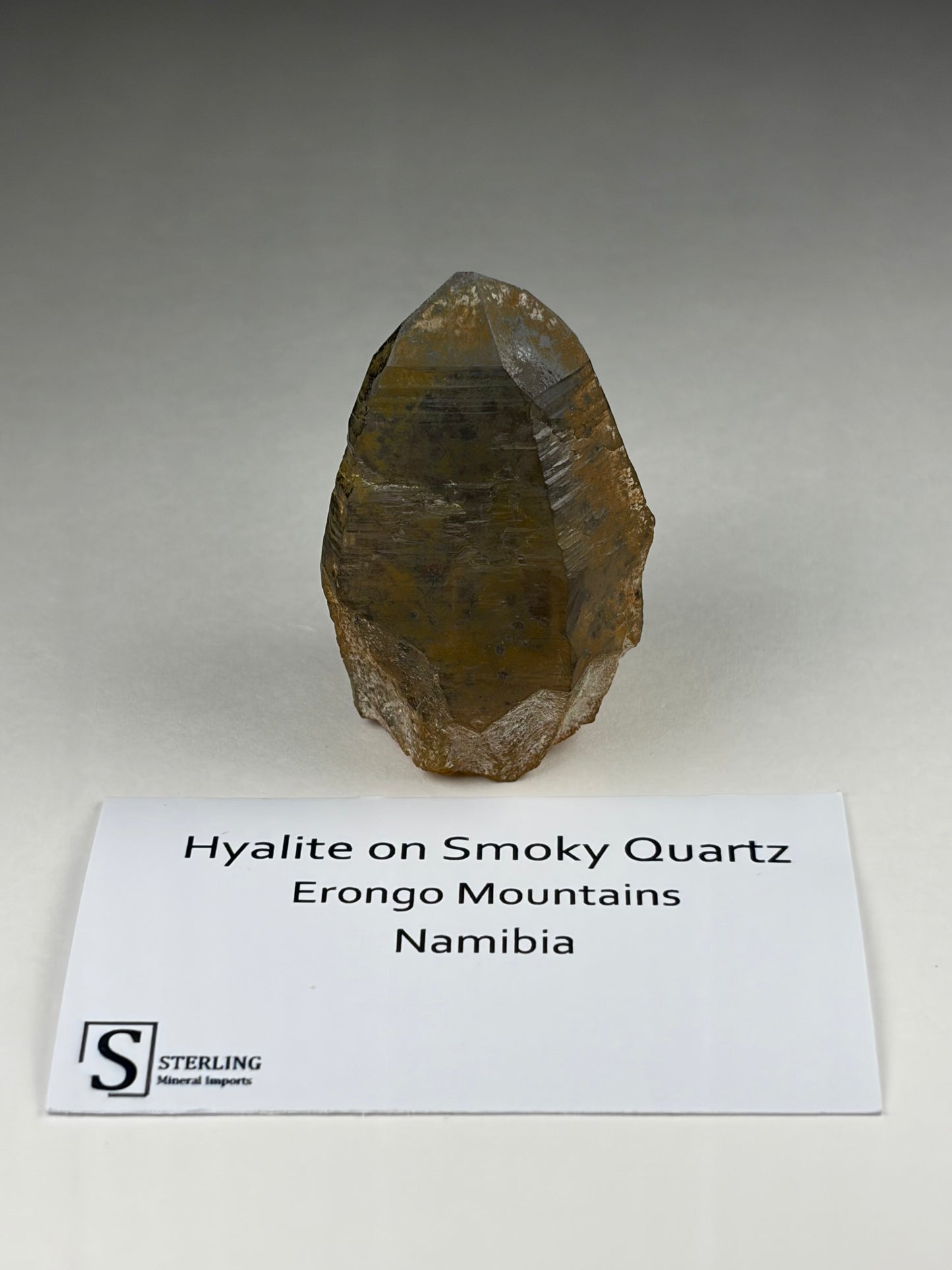 Hyalite on Smoky Quartz
