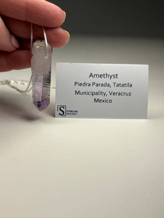 Amethyst pendant w/ 24” Sterling Silver chain