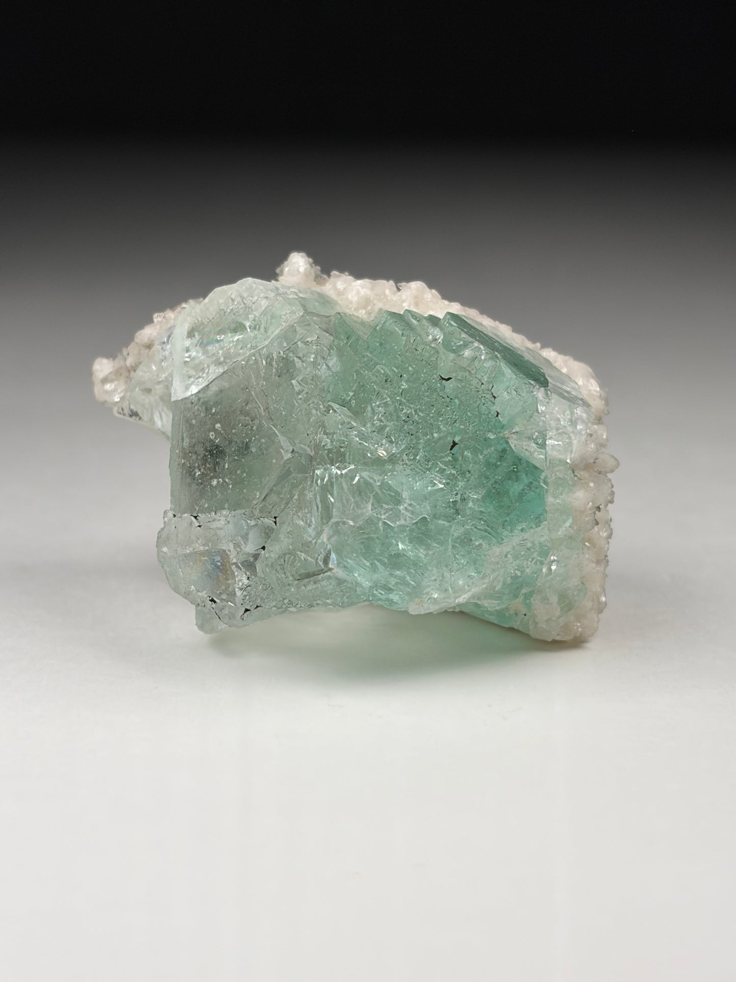Fluorite on Calcite