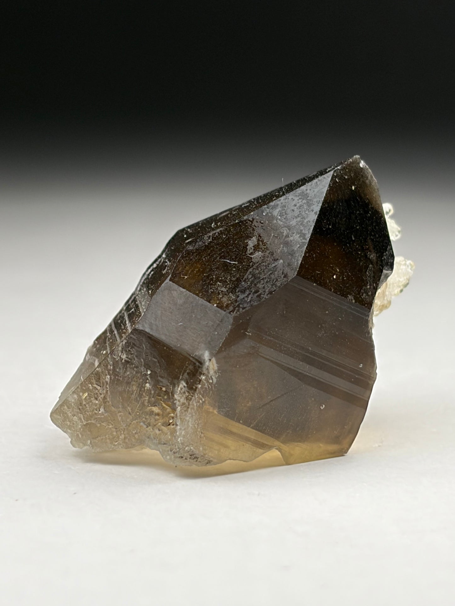 Hyalite on Smoky Quartz