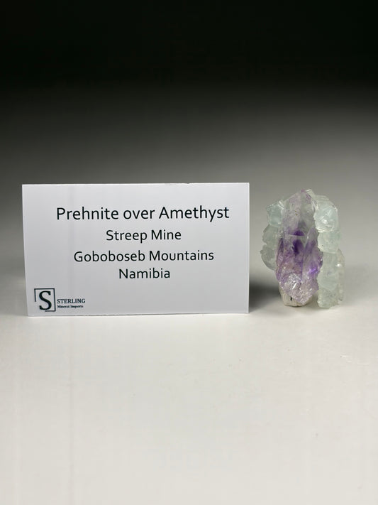 Prehnite over Amethyst