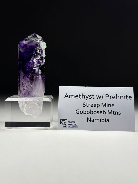 Amethyst w/ Prehnite w/ Custom Stand