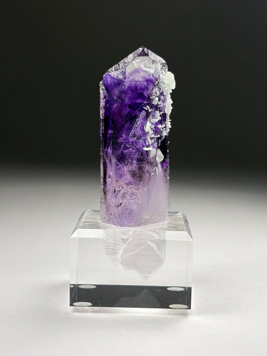 Amethyst w/ Prehnite w/ Custom Stand