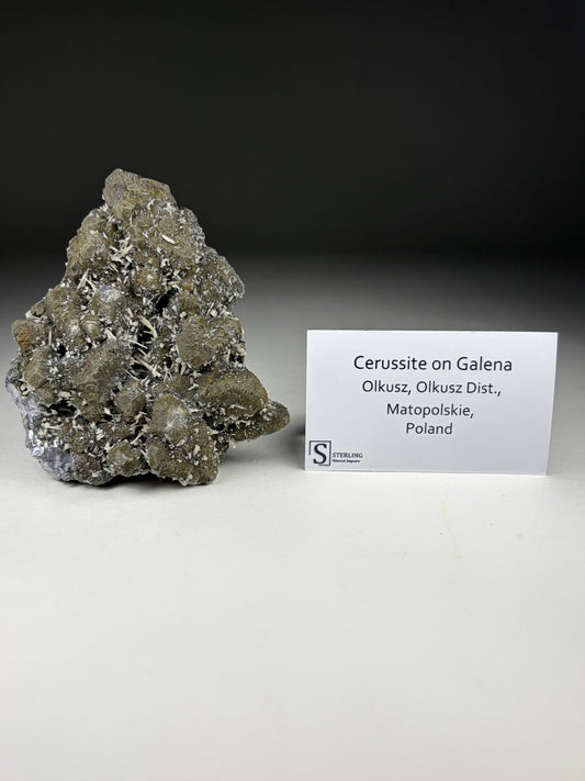 Cerussite on Galena