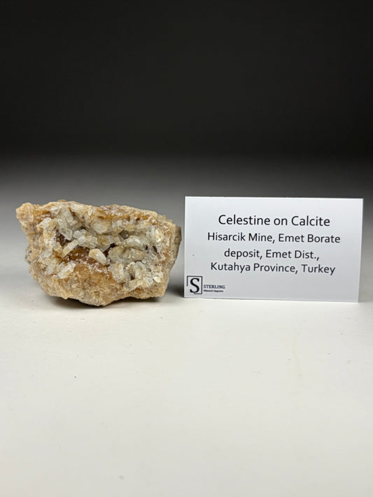 Celestine on Calcite