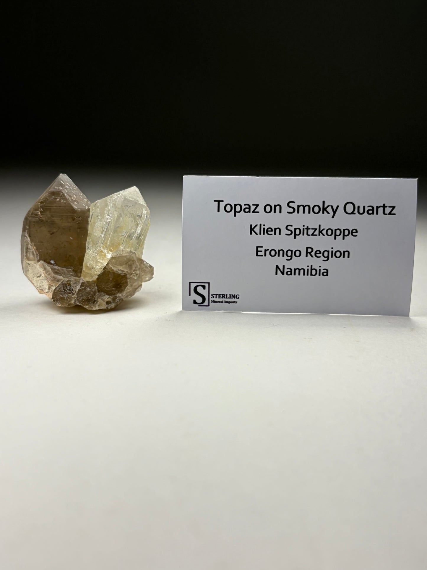 Topaz on Smoky Quartz