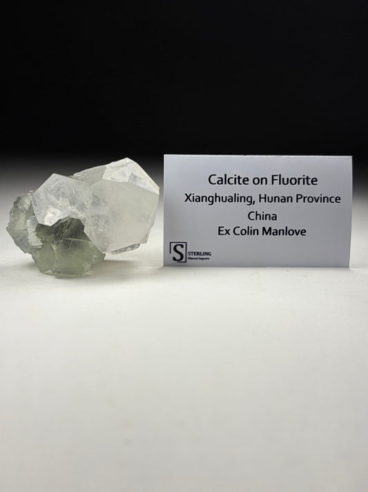 Calcite on Fluorite